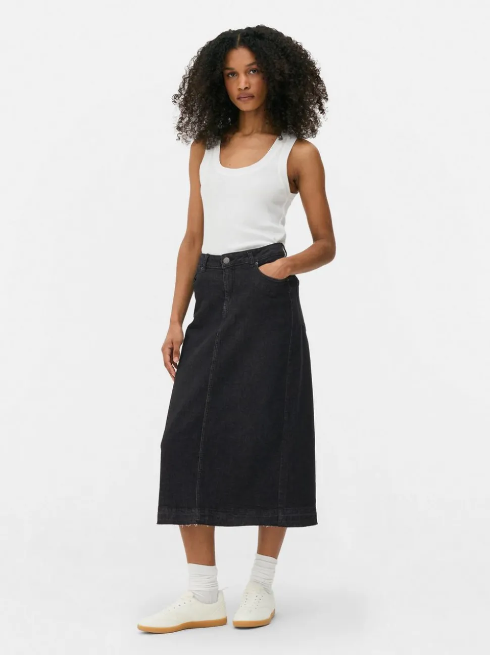 Jeansowa spódnica midi