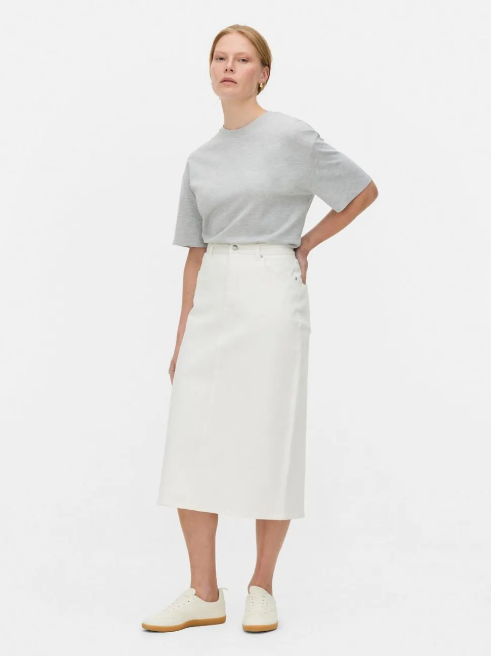 Jeansowa spódnica midi