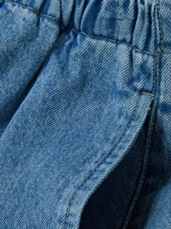 Jeansowe joggery z wiązaniem w talii