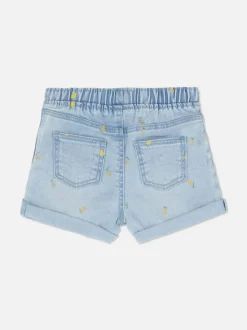 Jeansowe szorty ze wzorem w cytryny