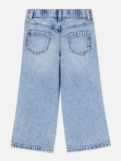 Jeansy z szerokimi nogawkami i haftem