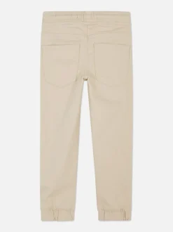 Joggery jeansowe ściągane sznurkiem