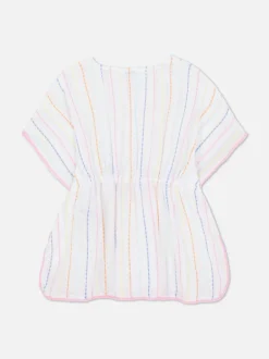 Kaftan w paski z frędzlami