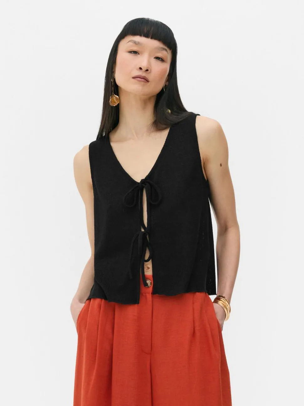 Kamizelka z wiązanym przodem