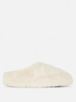 Kapcie bez pięty ze sztucznego futerka