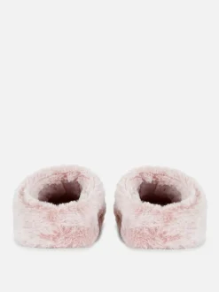 Kapcie bez pięty ze sztucznego futerka