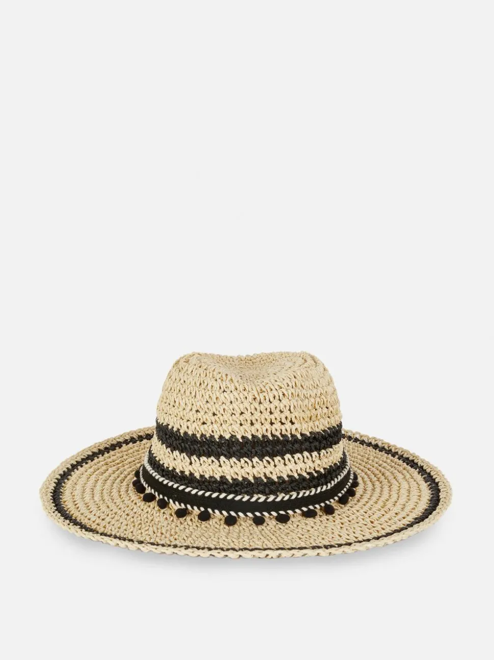 Kapelusz panama z pomponami