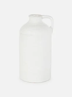 Karbowany ceramiczny wazon z uchwytem