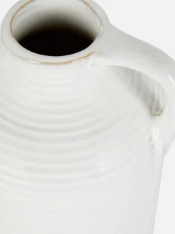 Karbowany ceramiczny wazon z uchwytem