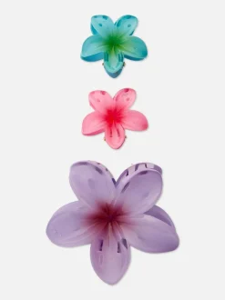 Klamry do włosów z motywem hibiskusa, 3 szt.