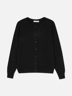 Klasyczny sweter rozpinany z okrągłym dekoltem