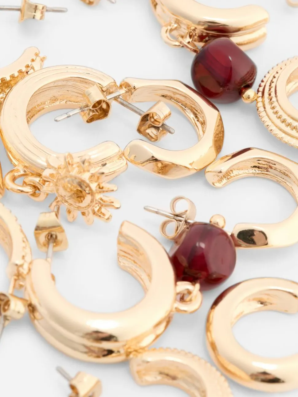 Kolczyki koła o różnych wzorach, 6 par