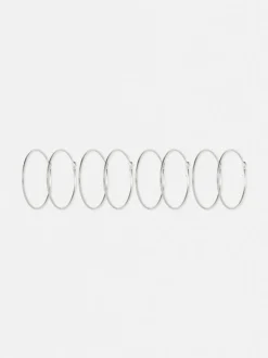 Kolczyki koła w kształcie rurek w różnych rozmiarach, 4 pary