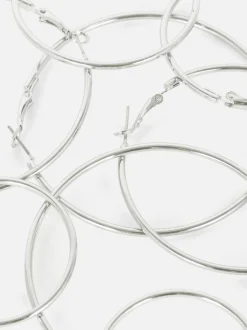 Kolczyki koła w kształcie rurek w różnych rozmiarach, 4 pary