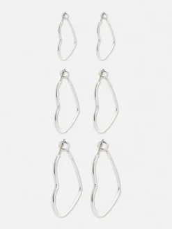 Kolczyki koła w kształcie serc The Edit, 3 pary