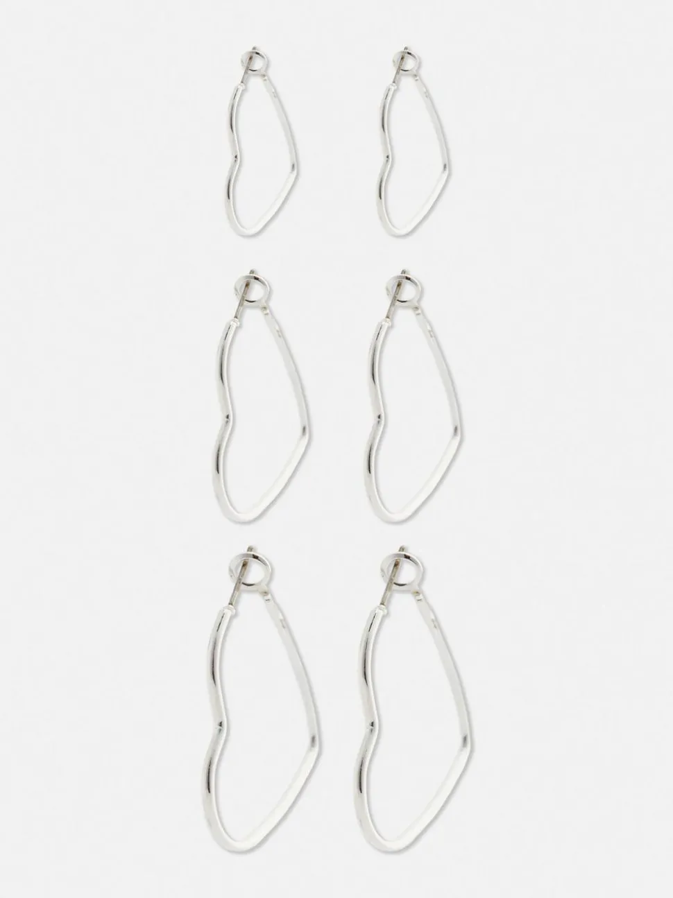 Kolczyki koła w kształcie serc The Edit, 3 pary