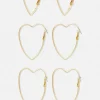 Kolczyki koła w kształcie serc The Edit, 3 pary
