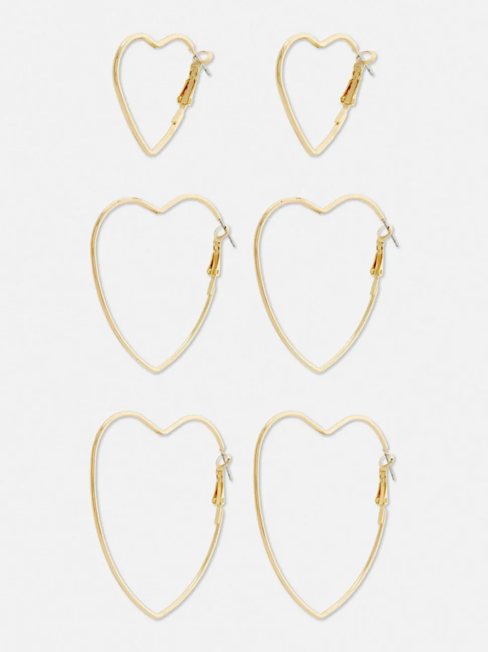 Kolczyki koła w kształcie serc The Edit, 3 pary