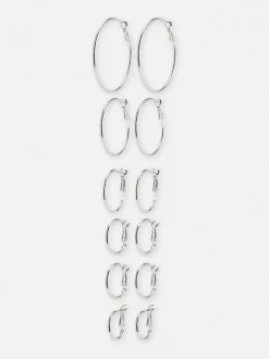 Kolczyki koła w różnych rozmiarach, 6 par