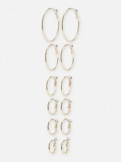 Kolczyki koła w różnych rozmiarach, 6 par