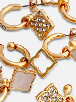 Kolczyki koła z abstrakcyjnym motywem, 3 pary