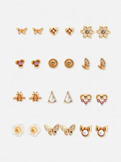 Kolczyki sztyfty, 12 par