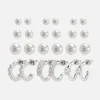 Kolczyki sztyfty ze sztucznymi perłami, 12 par