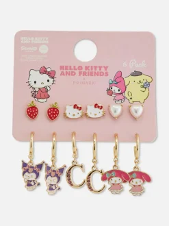 Kolczyki z motywem Hello Kitty i przyjaciół, 6 par