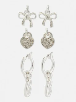 Kolczyki z wisiorkiem, 3 pary