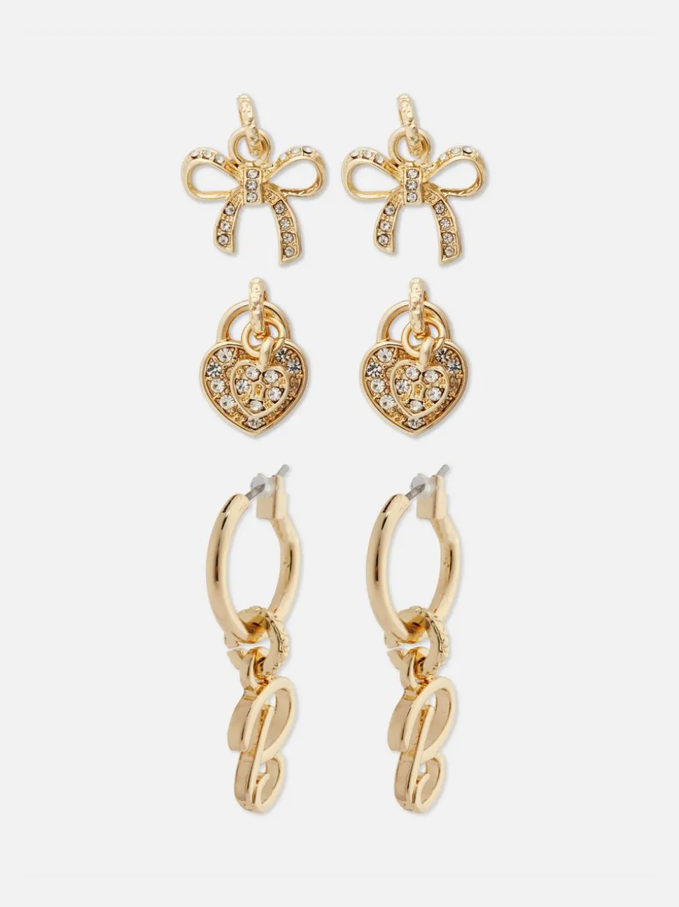 Kolczyki z wisiorkiem, 3 pary