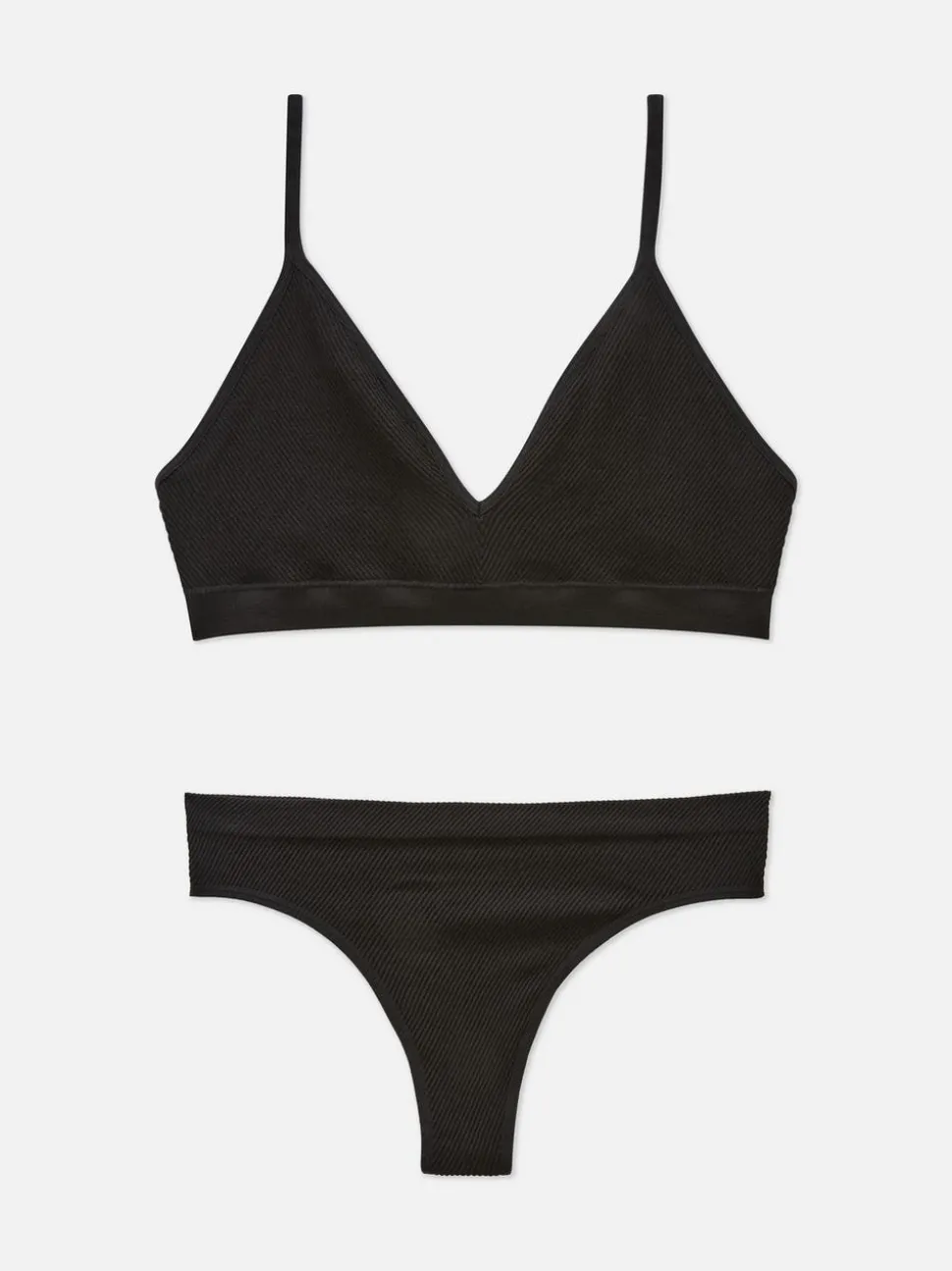 Komplet bielizny bezszwowej w prążki