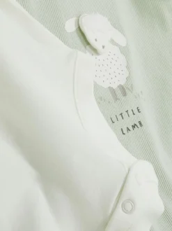 Komplet dla noworodka z ogrodniczkami z owieczką