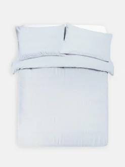 Komplet poszewek z tkaniny seersucker w paski na kołdrę dwuosobową