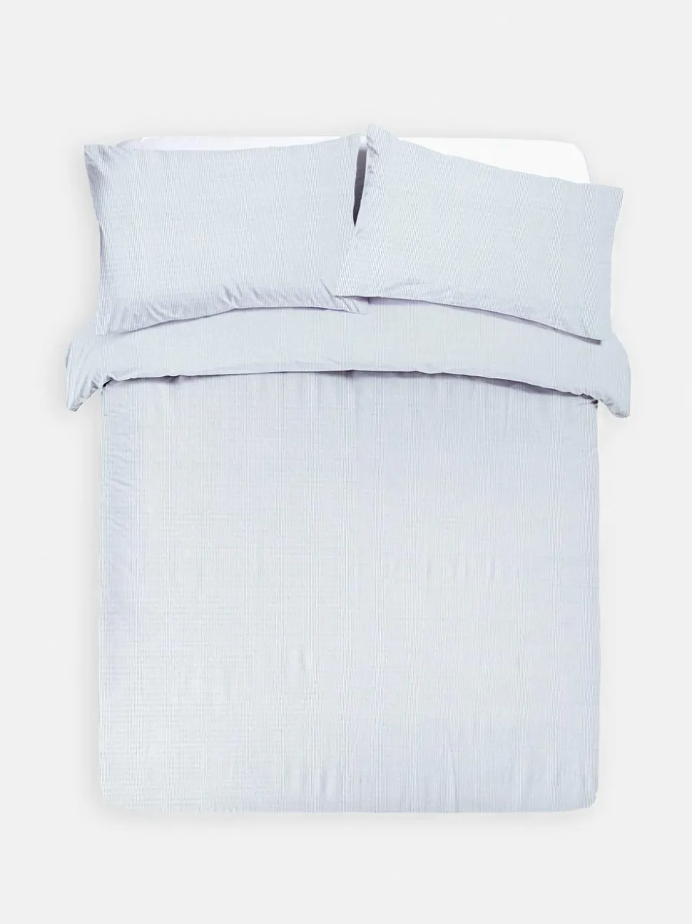 Komplet poszewek z tkaniny seersucker w paski na kołdrę dwuosobową