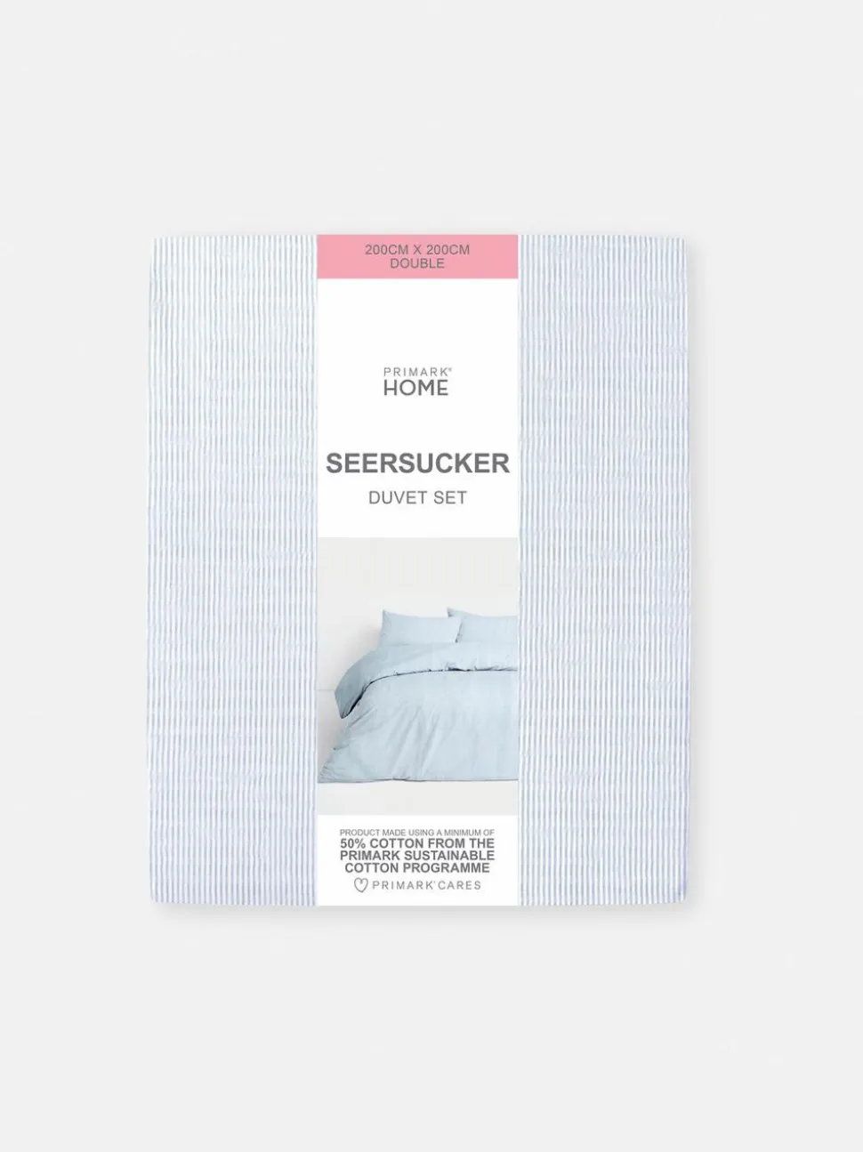 Komplet poszewek z tkaniny seersucker w paski na kołdrę dwuosobową