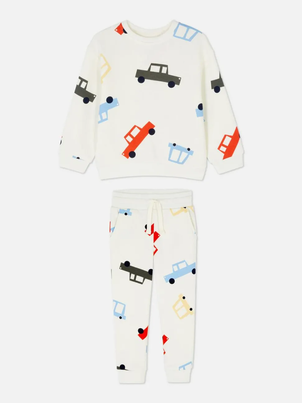 Komplet z bluzą i spodniami dresowymi z motywem auta