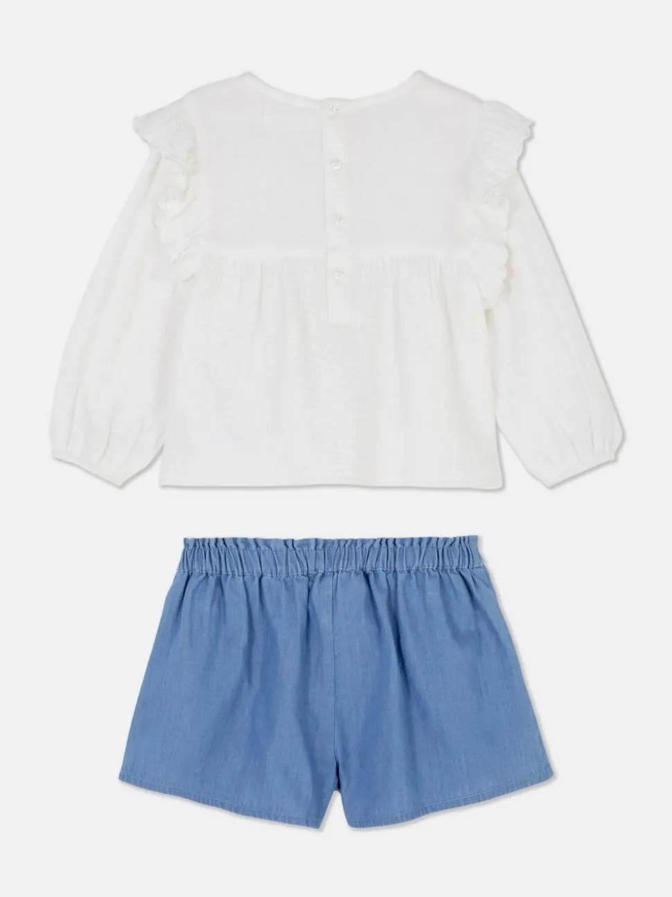 Komplet z bluzką z długim rękawem i szortami