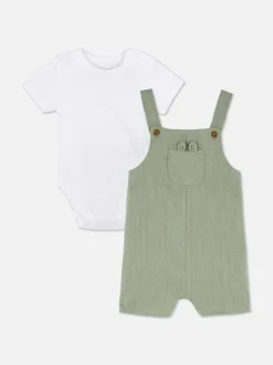 Komplet z body i ogrodniczkami dla noworodka