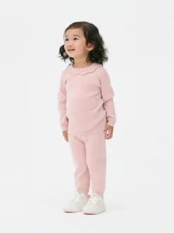 Komplet z dzianinowym swetrem i legginsami