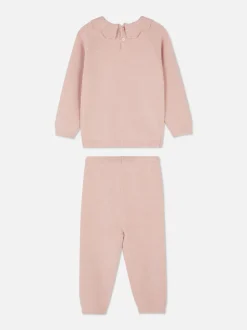 Komplet z dzianinowym swetrem i legginsami