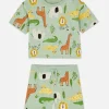 Komplet z T-shirtem i szortami z motywem Safari