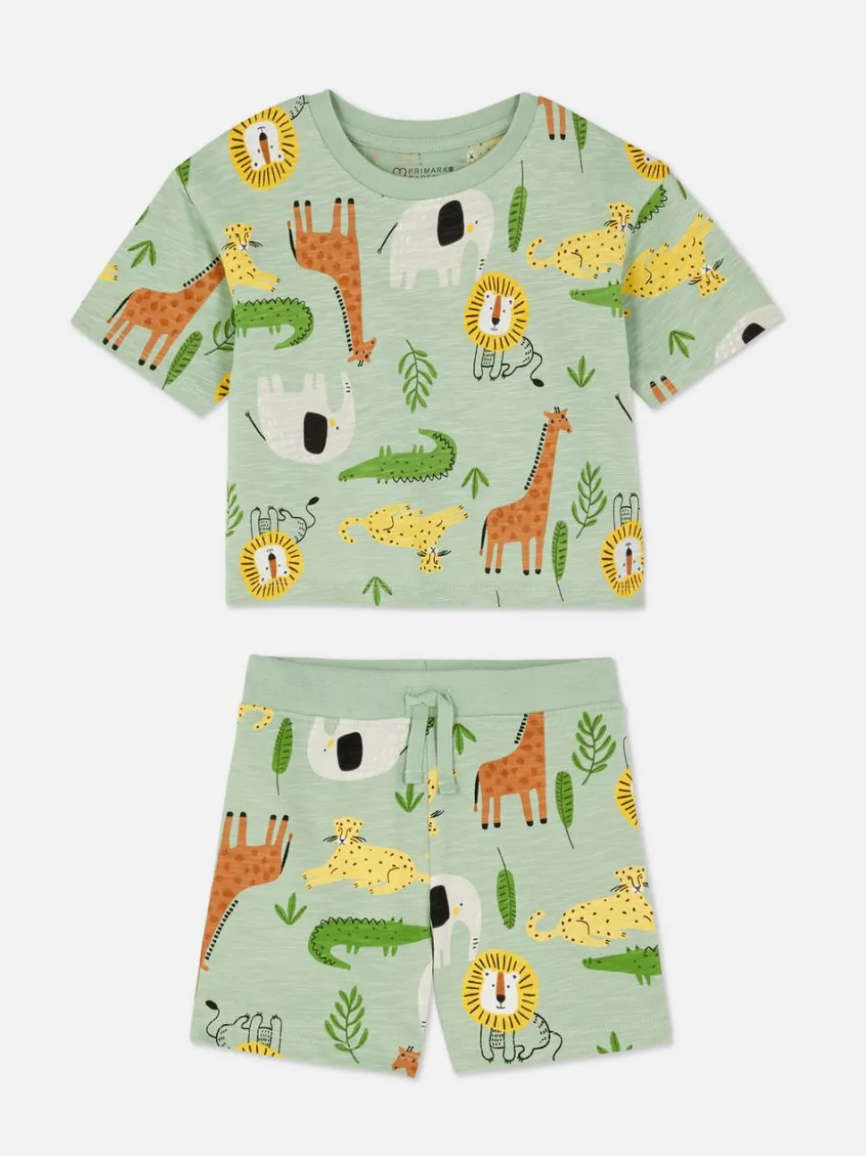 Komplet z T-shirtem i szortami z motywem Safari