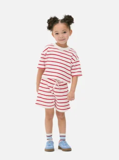 Komplet z T-shirtem i szortami w paski