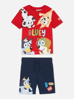 Komplet z T-shirtem i szortami z motywem Blue