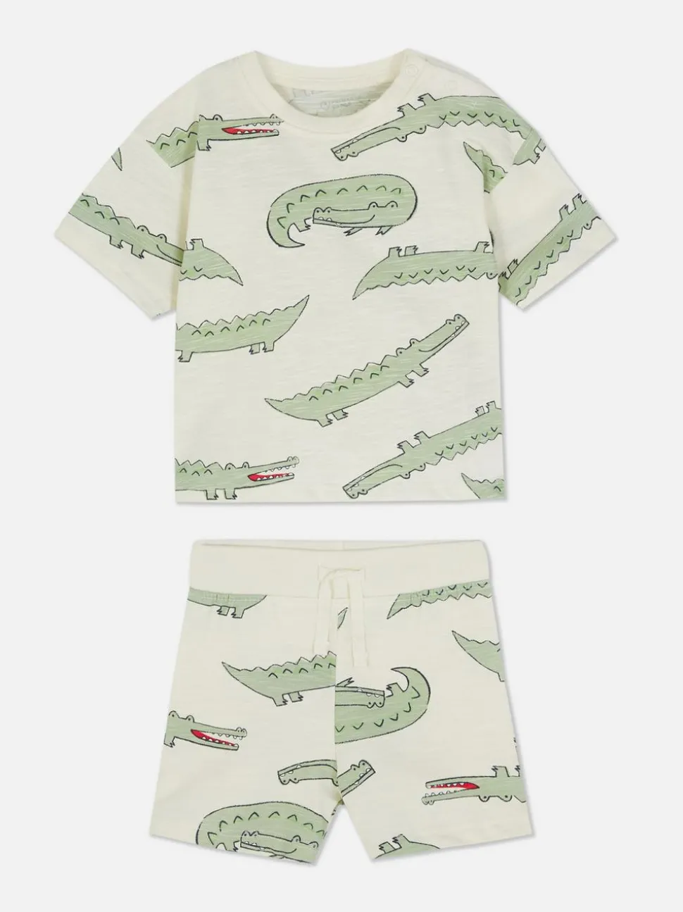 Komplet z T-shirtem i szortami z motywem krokodyla