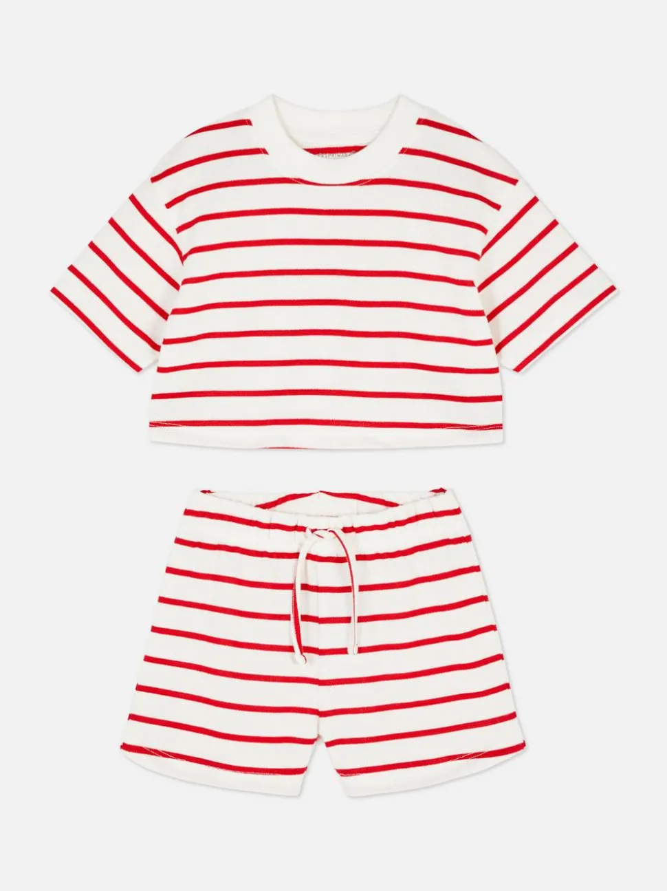 Komplet z T-shirtem i szortami w paski