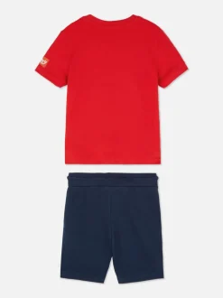 Komplet z T-shirtem i szortami z motywem Blue