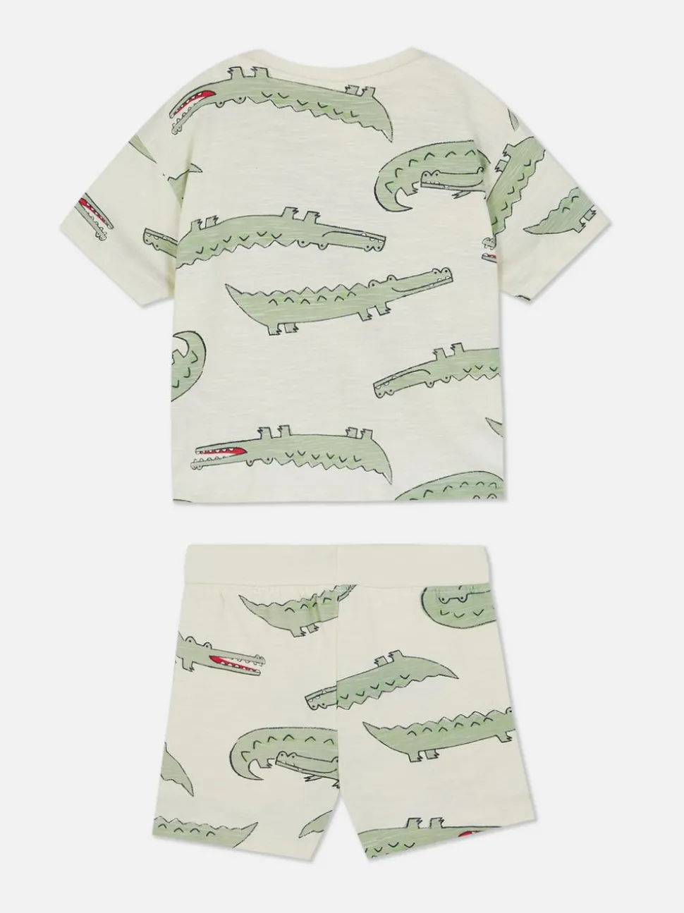 Komplet z T-shirtem i szortami z motywem krokodyla