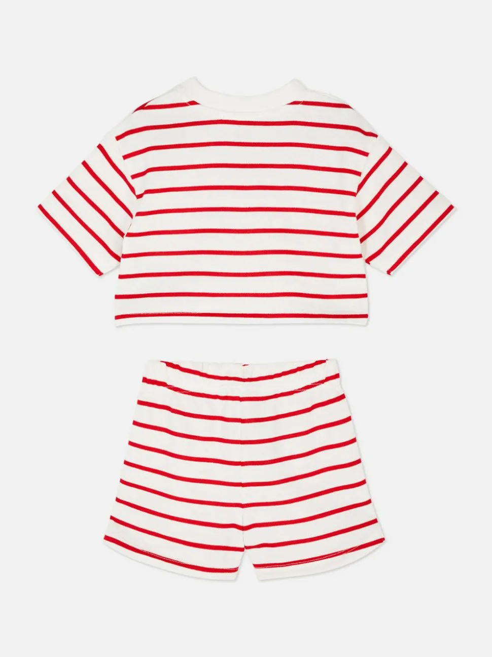 Komplet z T-shirtem i szortami w paski