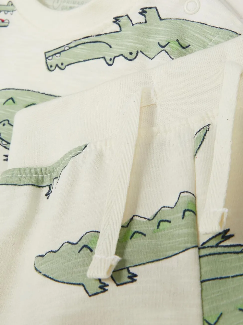 Komplet z T-shirtem i szortami z motywem krokodyla